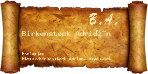 Birkenstock Adrián névjegykártya